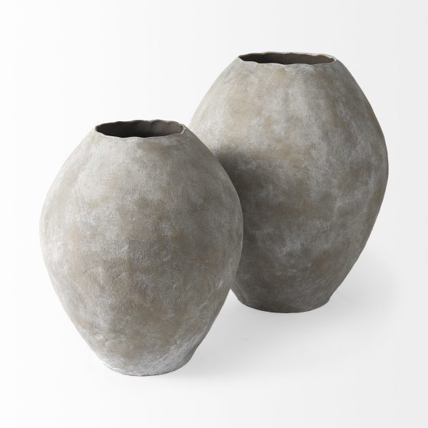 Gobi 23L x 28H Large Tan Ceramic Oval Vase 5