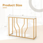 Modern White Console Table with Faux Marble Top and Gold Frame 12 Modern White Console Table with Faux Marble Top and Gold Frame