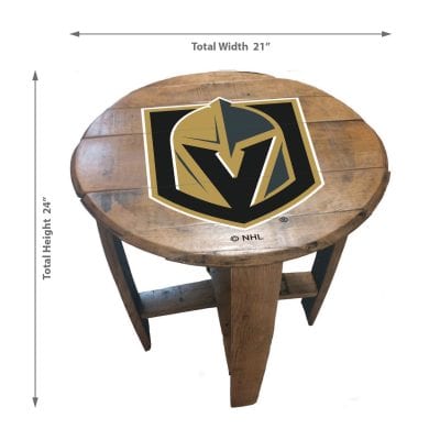 Golden Knights Oak Barrel Table