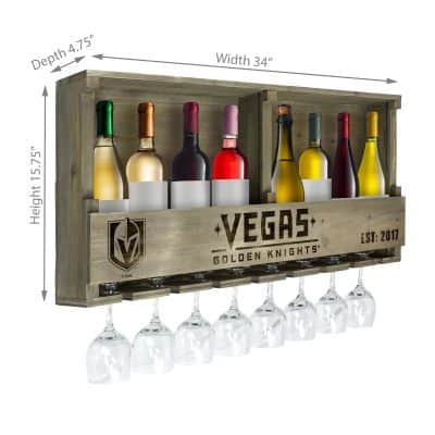 Golden Knights Reclaimed Wood Bar Shelf