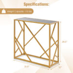 Modern Black and Gold Glass Console Table with Metal Frame