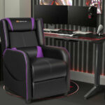 Gray Adjustable Massage Gaming Recliner Chair with Footrest and Storage