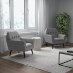 Modern Tufted Fabric Accent Chair with Wide Backrest and Cushion 12 Modern Tufted Fabric Accent Chair with Wide Backrest and Cushion