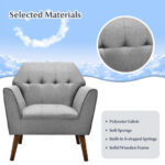 Modern Tufted Fabric Accent Chair with Wide Backrest and Cushion 14 Modern Tufted Fabric Accent Chair with Wide Backrest and Cushion