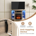 Corner Fireplace TV Stand with LED Lights and Smart Control