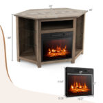 Corner Fireplace TV Stand with LED Lights and Smart Control