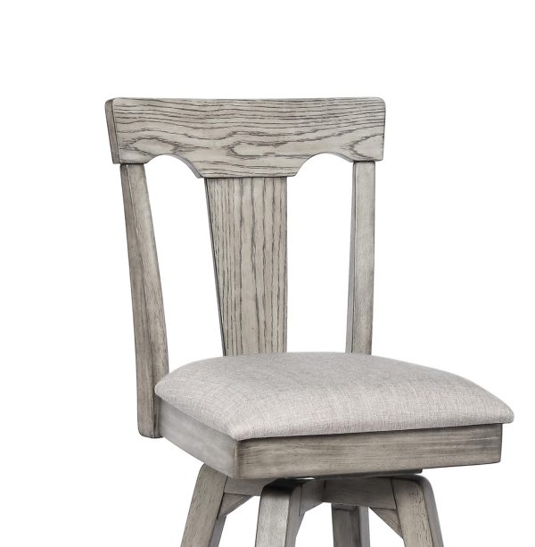 Graystone 24 Inch Panel Back Counter Stool with Upholstered Seat 2 1