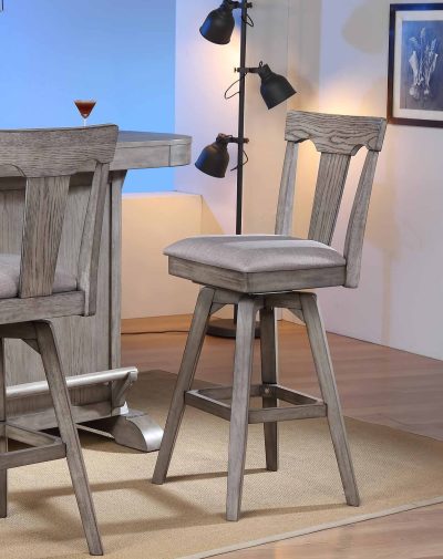 Graystone 24-Inch Panel Back Counter Stool with Upholstered Seat