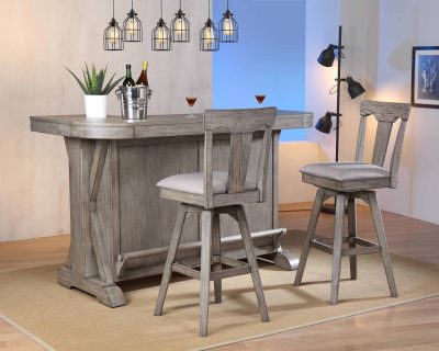 Graystone 30-Inch Panel Back Bar Stool with Upholstered Seat