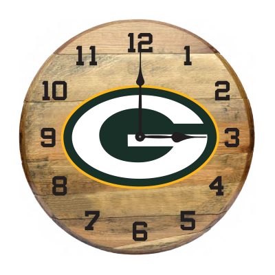Green Bay Packers Authentic Oak Barrel Wall Clock