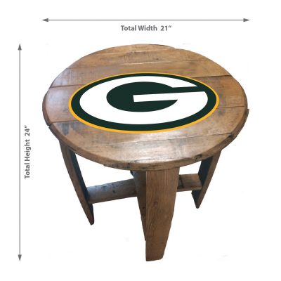 Green Bay Packers Authentic Oak Whiskey Barrel Table