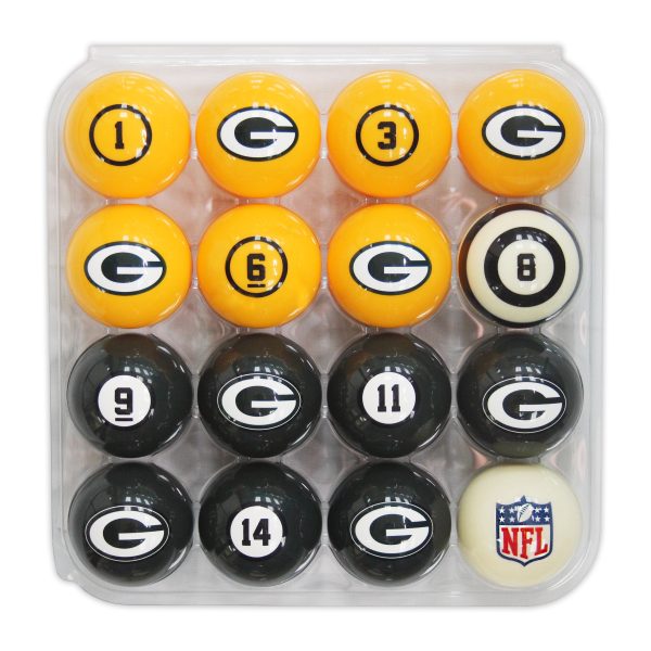 Green Bay Packers Billiard Ball Set Regulation Size and Weight 1