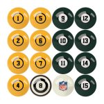Green Bay Packers Billiard Ball Set Regulation Size and Weight