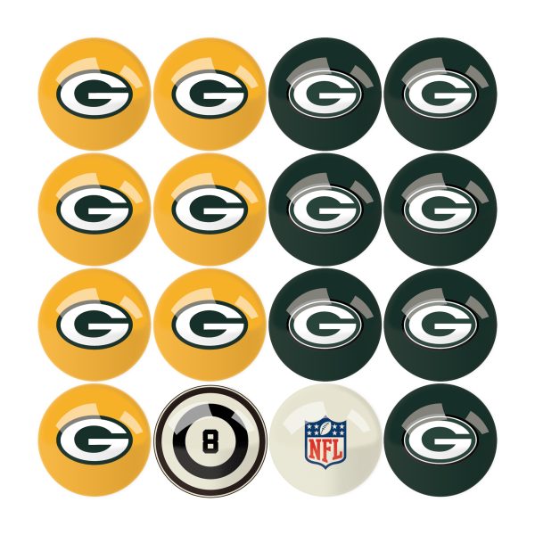 Green Bay Packers Billiard Ball Set Regulation Size and Weight 6