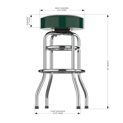 Green Bay Packers Chrome Logo Bar Stool