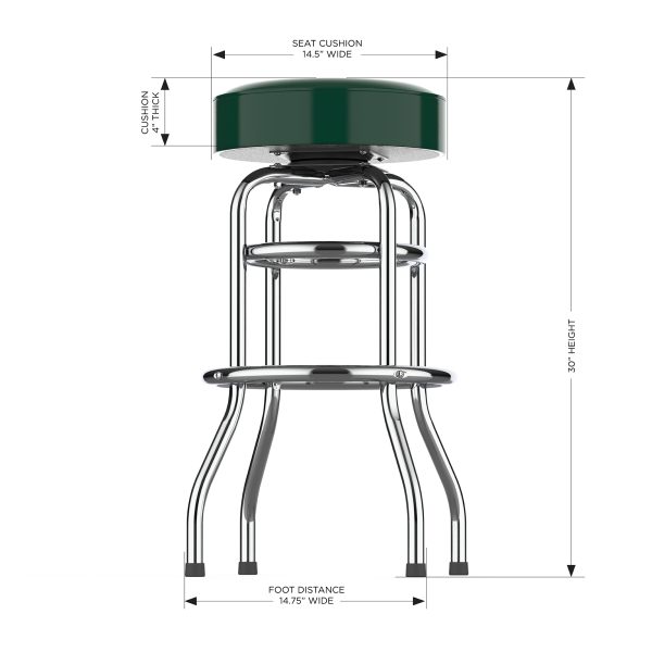 Green Bay Packers Chrome Logo Bar Stool