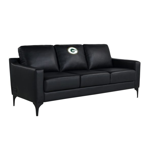 Green Bay Packers Embroidered Faux Leather Game Day Sofa 1