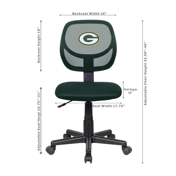 Green Bay Packers Green Armless Task Chair 4
