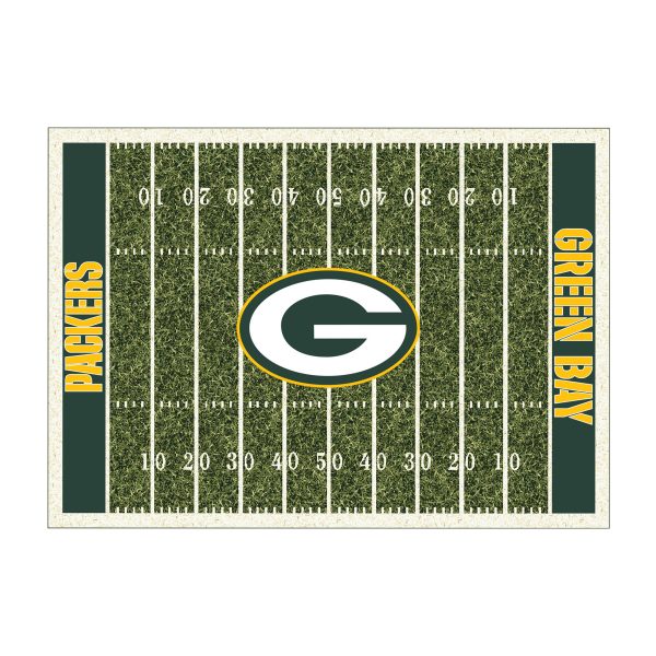 Green Bay Packers Homefield 4x6 Area Rug Football Field Style 1