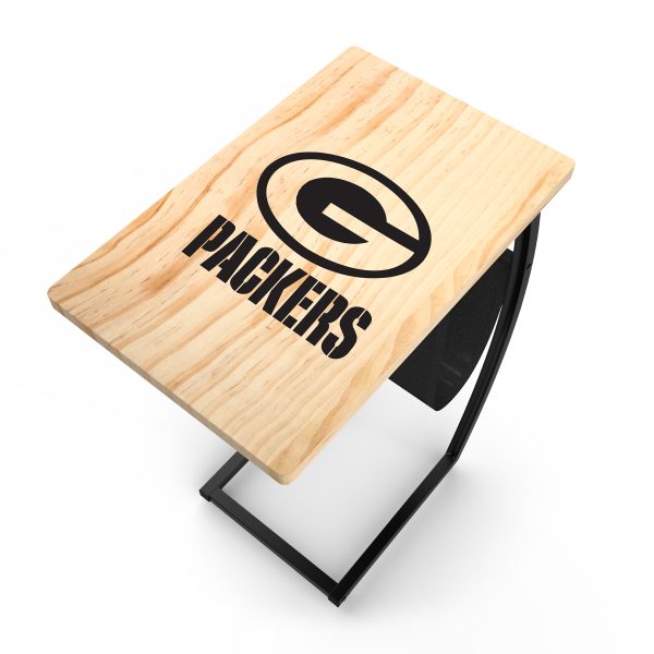 Green Bay Packers Laser Etched C Shape Side Table 1