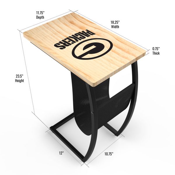Green Bay Packers Laser Etched C Shape Side Table 2