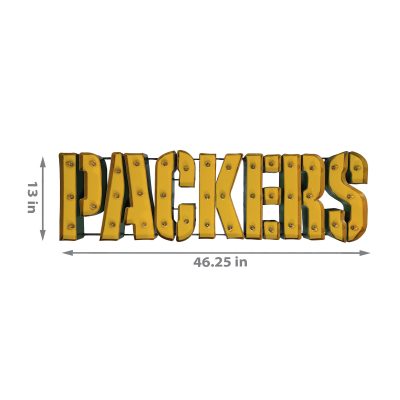 Green Bay Packers Lighted Recycled Metal Logo Sign NFL Licensed