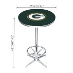 Green Bay Packers NFL Licensed Chrome Pub Table