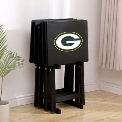 Green Bay Packers NFL TV Tray Set with Stand