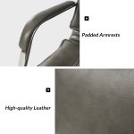 Grey Vegan Leather Tufted Wingback Ergonomic Adjustable Task Chair 10 Grey Vegan Leather Tufted Wingback Ergonomic Adjustable Task Chair