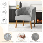 Gray Upholstered Tub Chair with Rubber Wood Legs and Foot Pads 14 Gray Upholstered Tub Chair with Rubber Wood Legs and Foot Pads