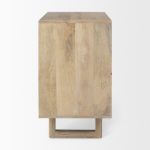 Grier 36L x 18W x 31H Light Brown Wood w/ Cane 2 Door Accent Cabinet