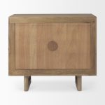 Grier 36L x 18W x 31H Light Brown Wood w/ Cane 2 Door Accent Cabinet