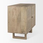 Grier 36L x 18W x 31H Light Brown Wood w/ Cane 2 Door Accent Cabinet