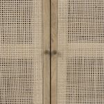 Grier 36L x 18W x 31H Light Brown Wood w/ Cane 2 Door Accent Cabinet
