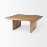 Grier 42" Square Light Brown Wood w/ Cane Coffee Table