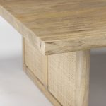 Grier 42" Square Light Brown Wood w/ Cane Coffee Table
