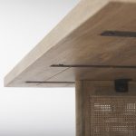 Grier 42" Square Light Brown Wood w/ Cane Coffee Table