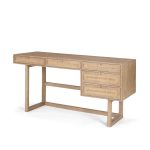 Grier 62.0L x 22.0W x 30.0H Light Brown Solid Wood W/Cane Office Desk