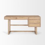 Grier 62.0L x 22.0W x 30.0H Light Brown Solid Wood W/Cane Office Desk