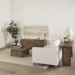 Grier 65.0L x 18.75W x 23.0H Medium Brown Solid Wood W/Cane Media Console
