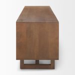 Grier 65.0L x 18.75W x 23.0H Medium Brown Solid Wood W/Cane Media Console
