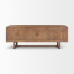 Grier 65.0L x 18.75W x 23.0H Medium Brown Solid Wood W/Cane Media Console