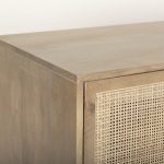 Grier 72.0L x 18.75W x 31.5H Light Brown Solid Wood W/Cane Sideboard