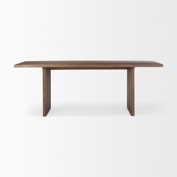 Grier 84L Medium Brown Wood w Cane Dining Table 1
