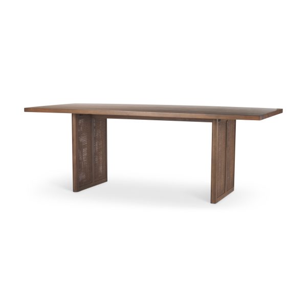 Grier 84L Medium Brown Wood w Cane Dining Table