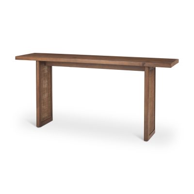Grier Medium Brown Solid Wood w/ Cane Console Table
