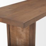 Grier Medium Brown Solid Wood w/ Cane Console Table