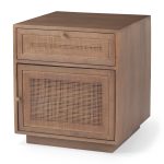 Grier Medium Brown Wood w/ Cane Accent Table