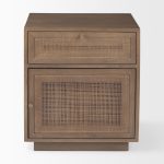 Grier Medium Brown Wood w/ Cane Accent Table