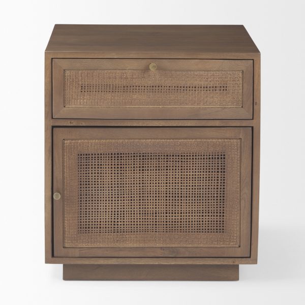 Grier Medium Brown Wood w Cane Accent Table 2